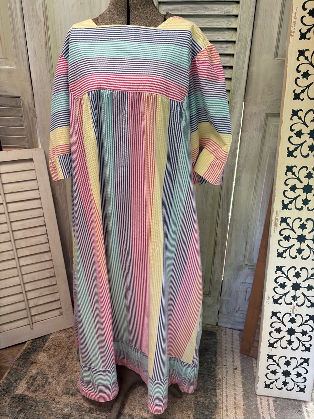 Women’s Rainbow Stripe vintage kaftan